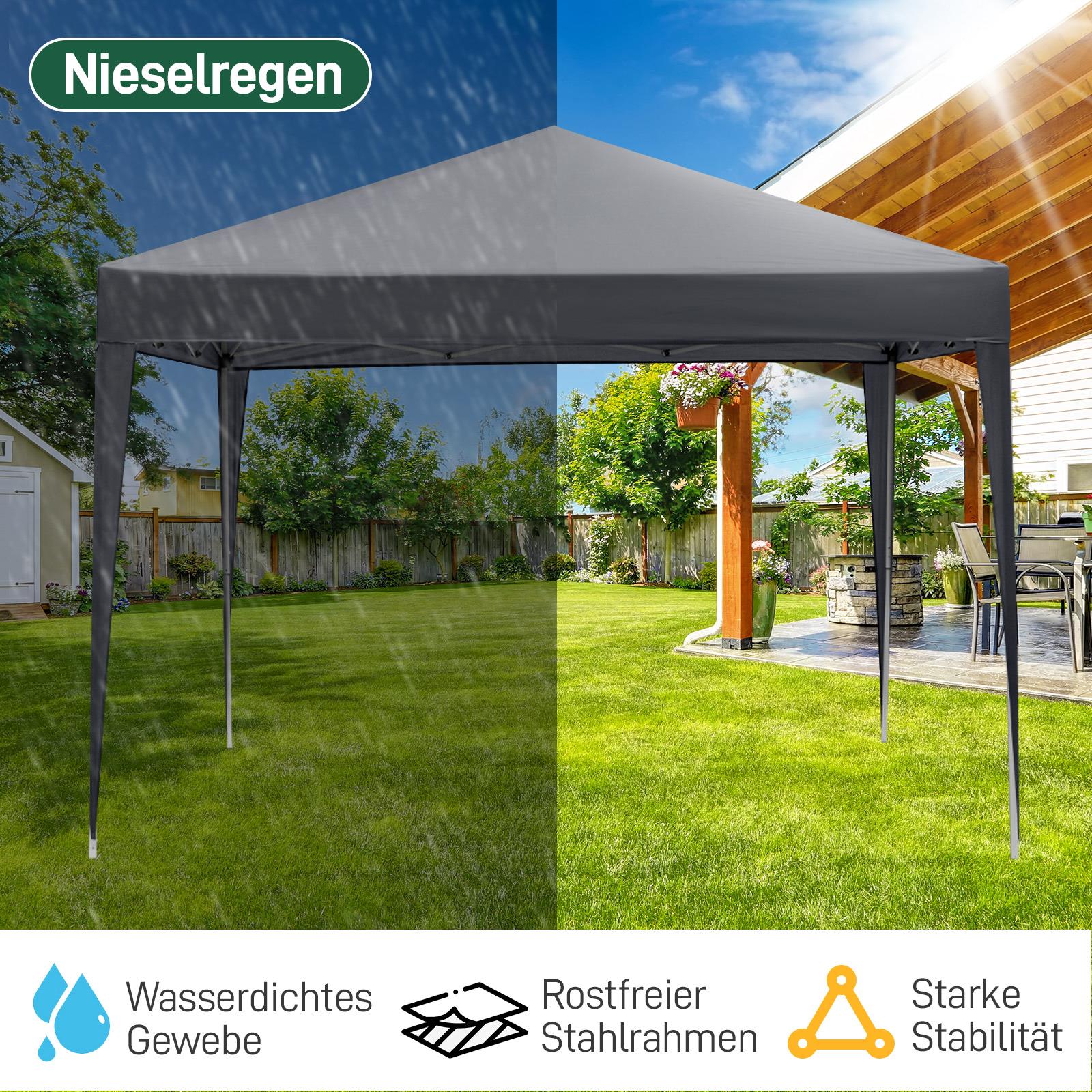 OUTVITA Falt Pavillon WASSERDICHT Pavillion Gartenzelt Dachmaß 2x2m