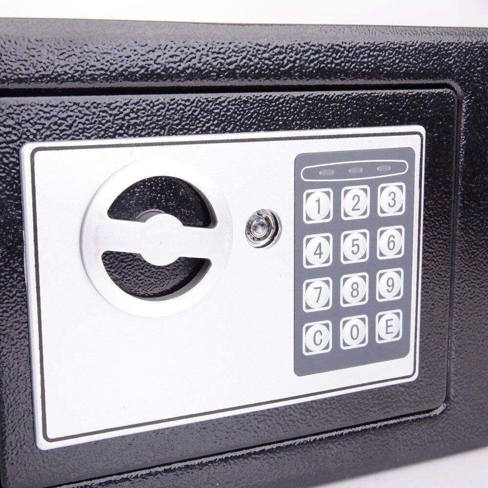 Electronic Safe Box Keypad Security Home Office Gun Valuables Black/White