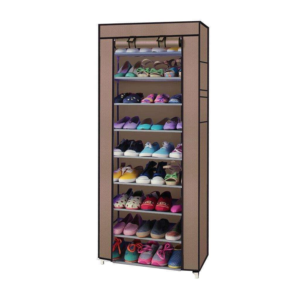 9 Tier 9 Shelf Shoe Rack Shelf Saving Storage Closet Organizer Cabinet - Picture 5 of 9