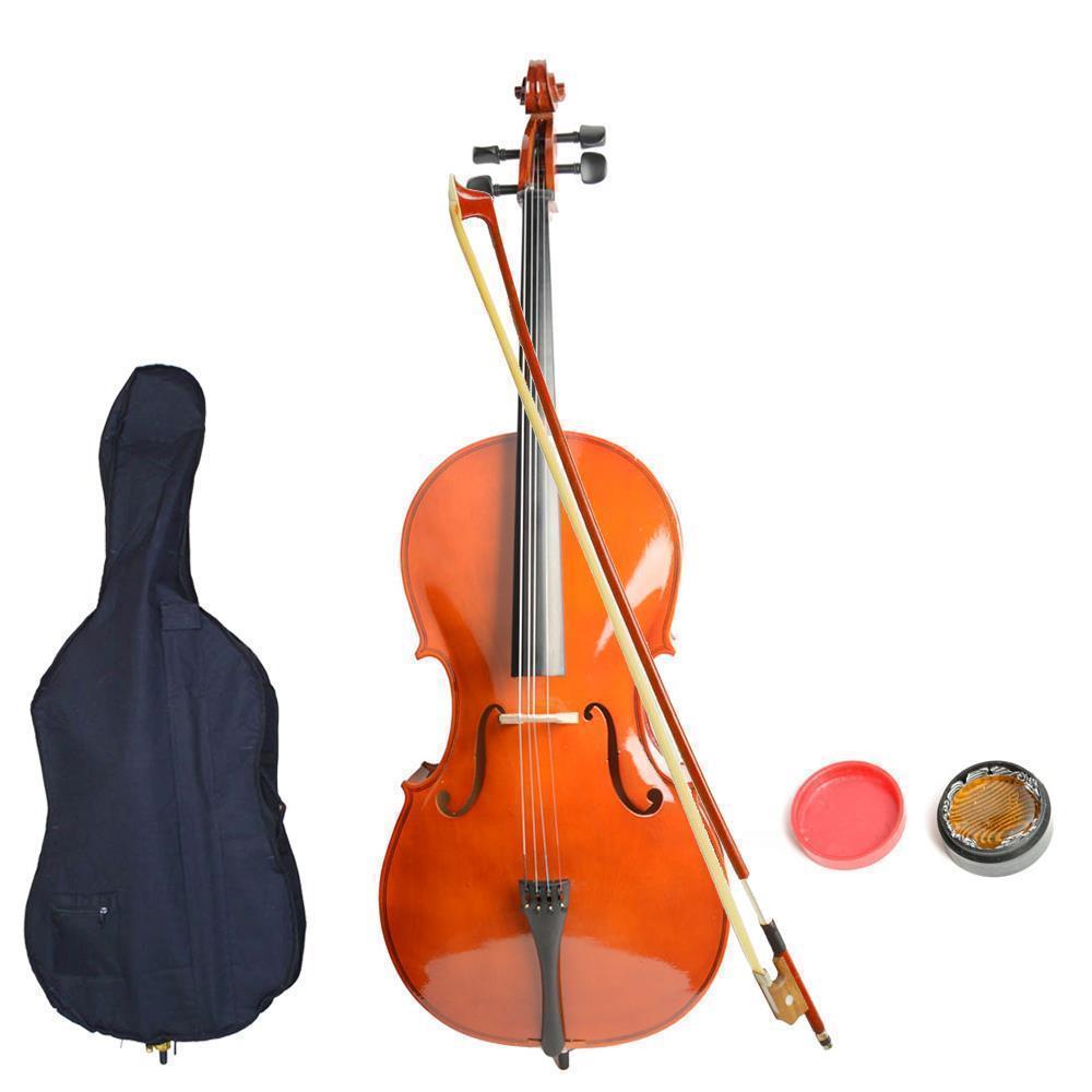 Full-Size Cello, Beginner Cello 4/4, Acoustic Cello Kit with