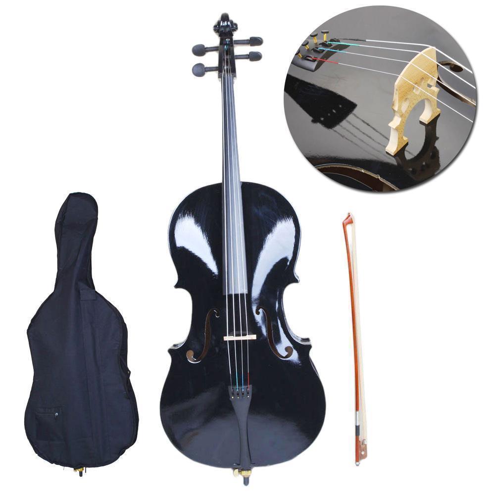 Full-Size Cello, Beginner Cello 4/4, Acoustic Cello Kit with Portable Bag Adults - Picture 8 of 11