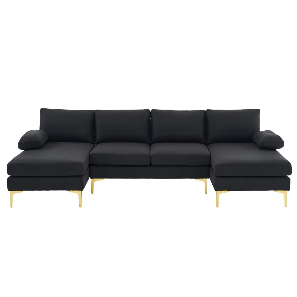 Modern Large Sectional Sofa U-Shape Couch with 2 Chaise Sturdy Metal Leg 3 Color - Picture 22 of 26