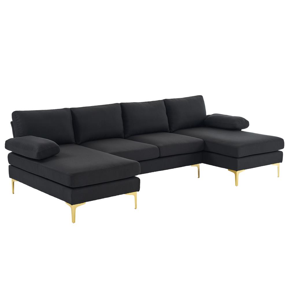 Modern Large Sectional Sofa U-Shape Couch with 2 Chaise Sturdy Metal Leg 3 Color - Picture 21 of 26
