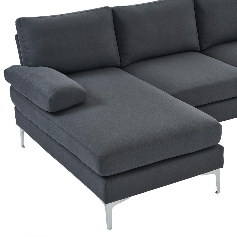 Modern Large Sectional Sofa U-Shape Couch with 2 Chaise Sturdy Metal Leg 3 Color - Picture 9 of 26