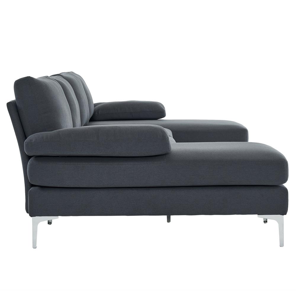 Modern Large Sectional Sofa U-Shape Couch with 2 Chaise Sturdy Metal Leg 3 Color - Picture 7 of 26