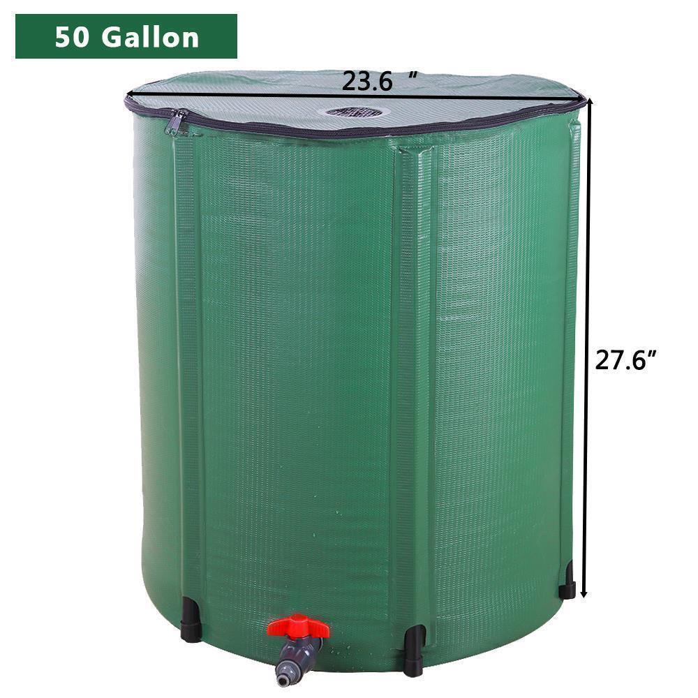 50 / 66 / 100 Gallon Portable Rain Barrel Water Collector Tank w /Spigot Filter - Picture 5 of 8