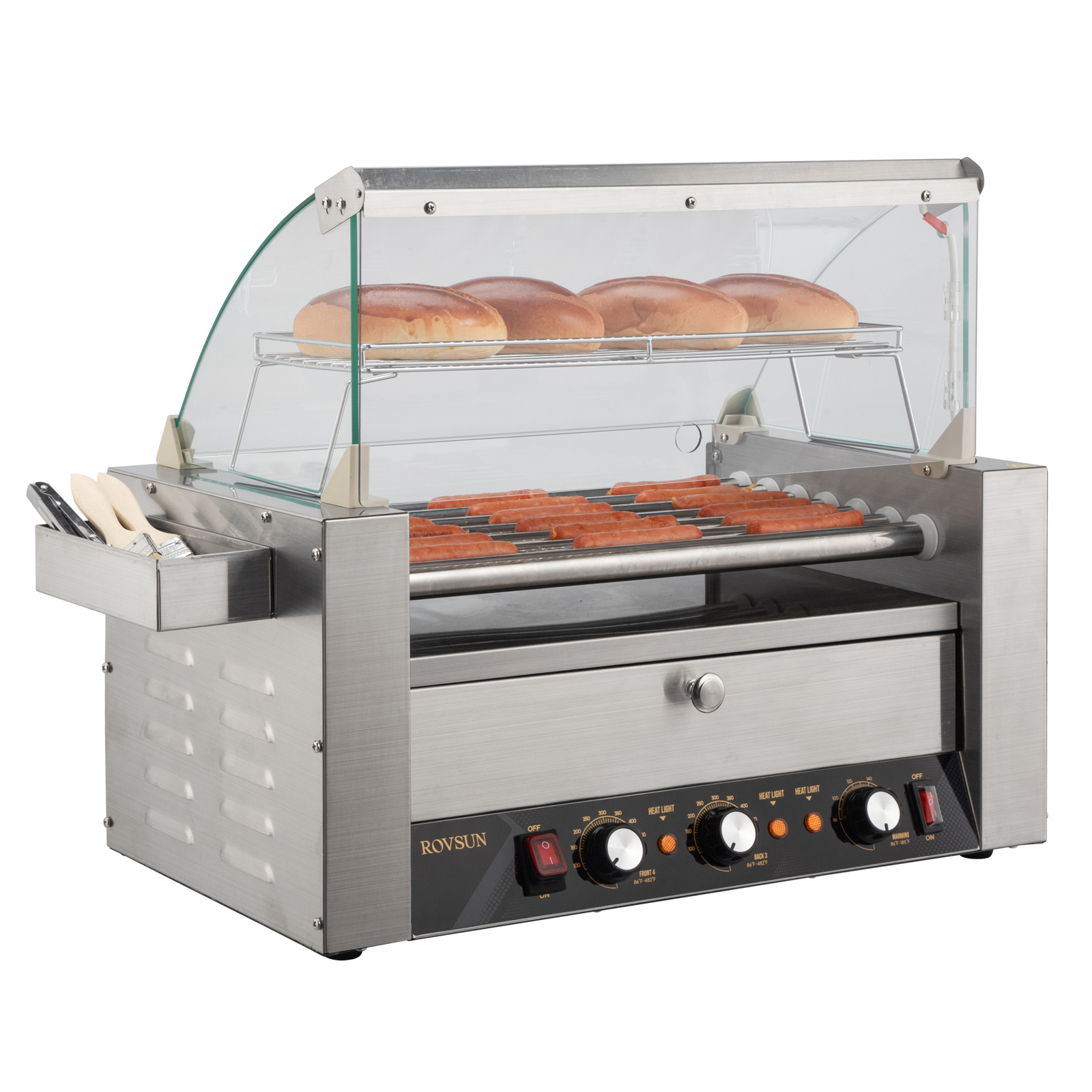 18/30 Hot Dog Sausage 7/11 Roller Grill Cooker Machine Warmer Shelf Food Service