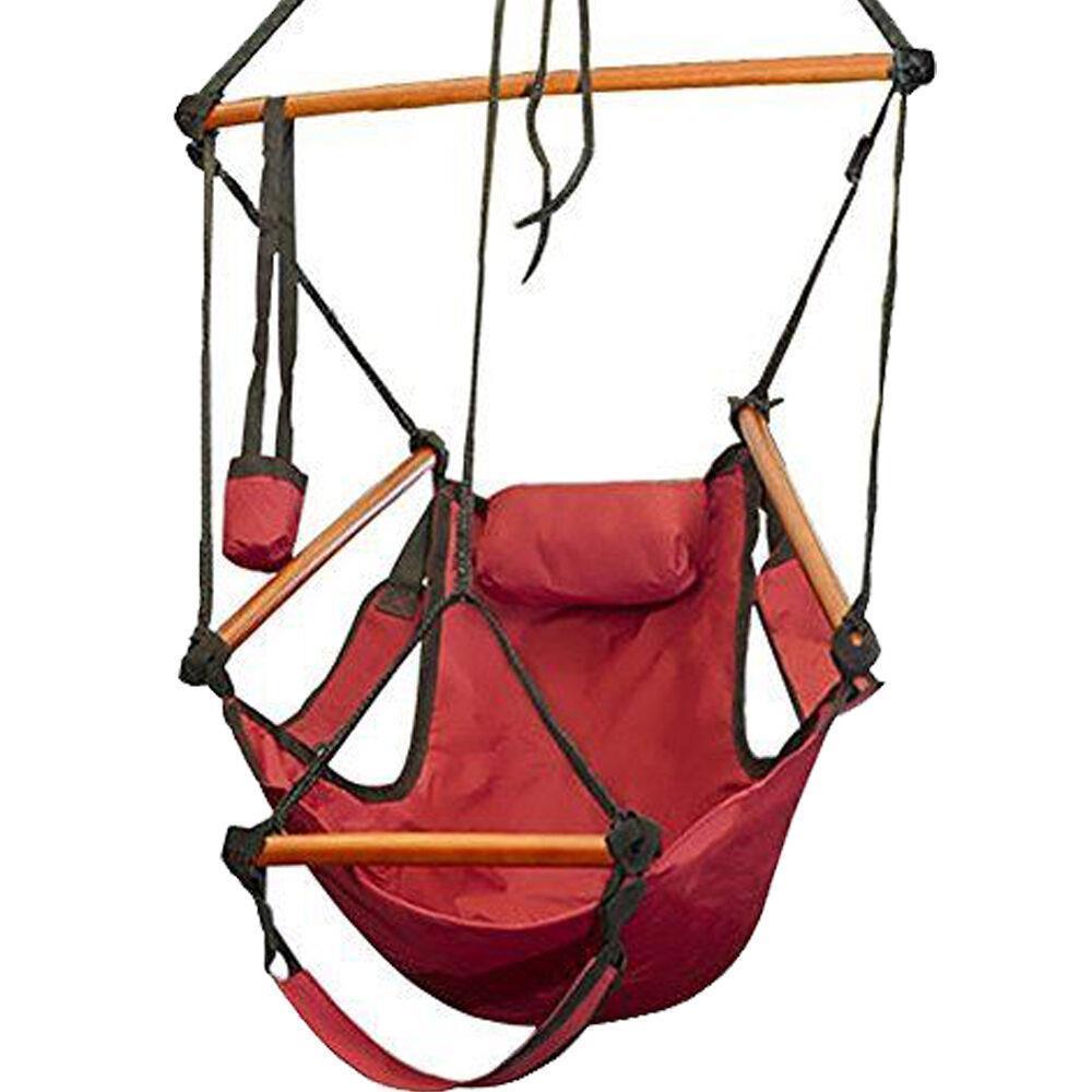 Hammock Hanging Sky Chair Air Deluxe Swing Chair Outdoor With Cup Holder 4 Color