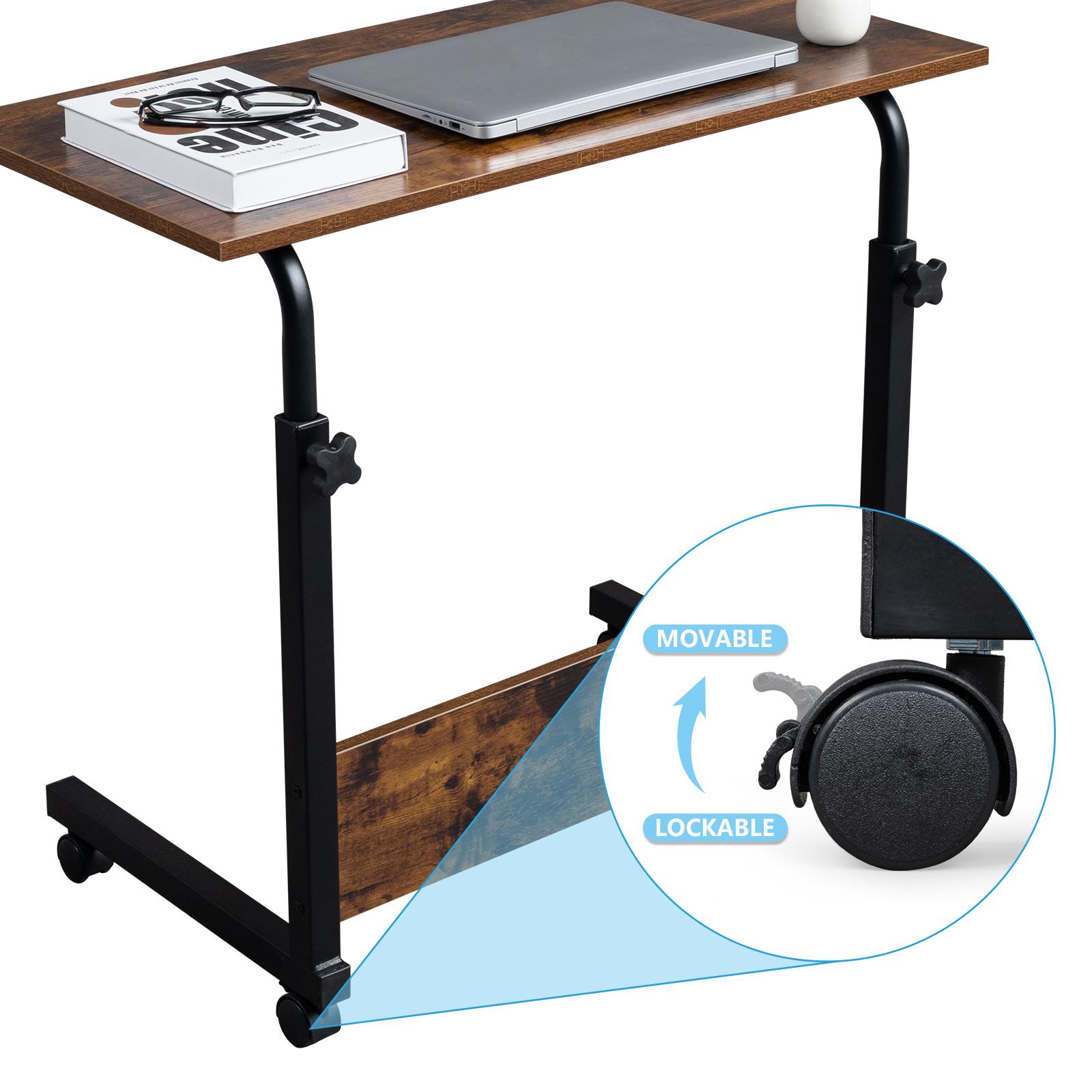 Rolling Laptop Table Stand Height Adjustable Computer Desk Sofa Bed Table Tray - Picture 8 of 12