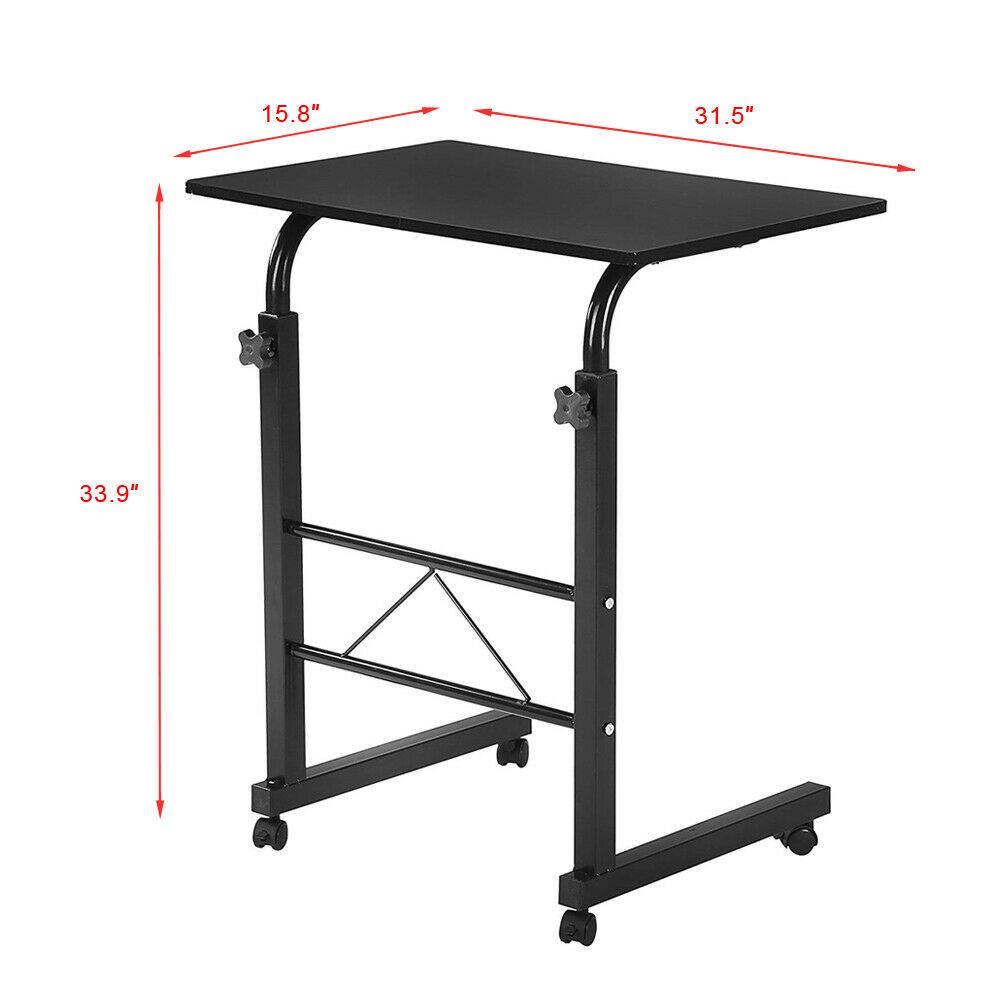 Rolling Laptop Table Stand Height Adjustable Computer Desk Sofa Bed Table Tray - Picture 5 of 12