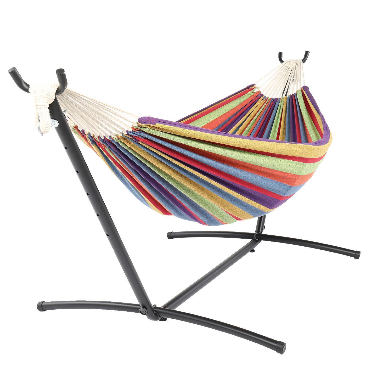 Hammock with Steel Stand Double Person Swing Bed with Carry Case Outdoor