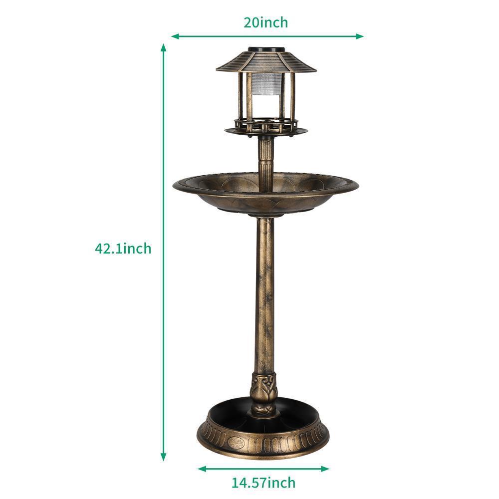 Freestanding Pedestal Bird Bath Feeder Outdoor Garden Yard Weather Resistant