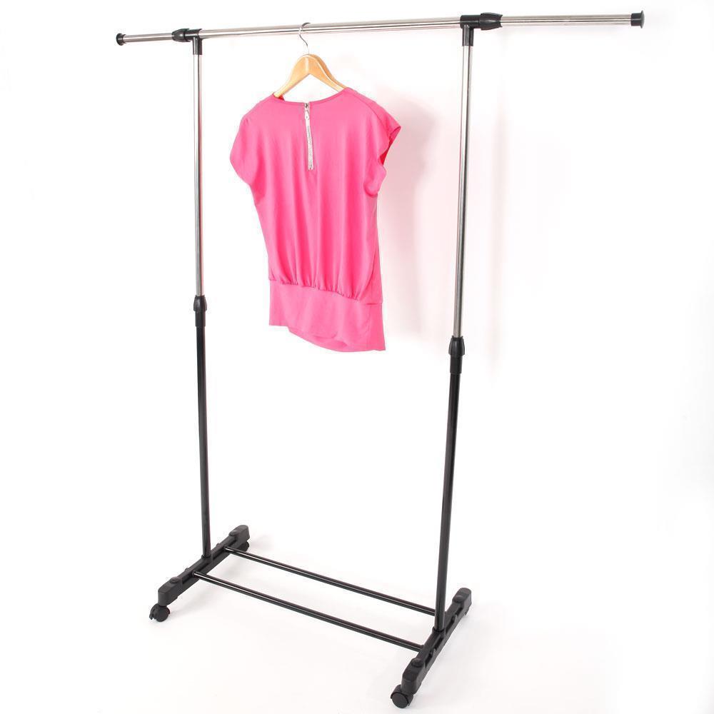 Multi Modle Heavy Duty Rail Scalable Portable Clothes Hanger Rolling Rack Holder