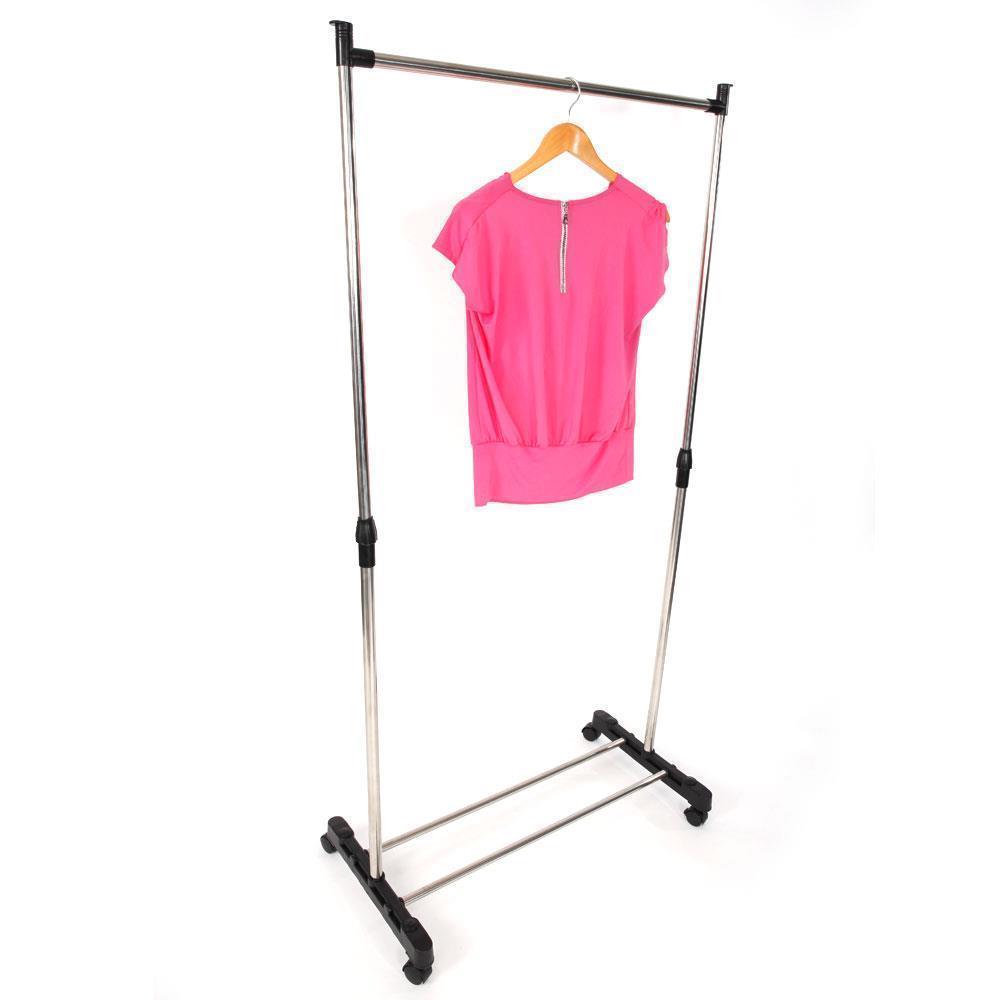 Multi Modle Heavy Duty Rail Scalable Portable Clothes Hanger Rolling Rack Holder