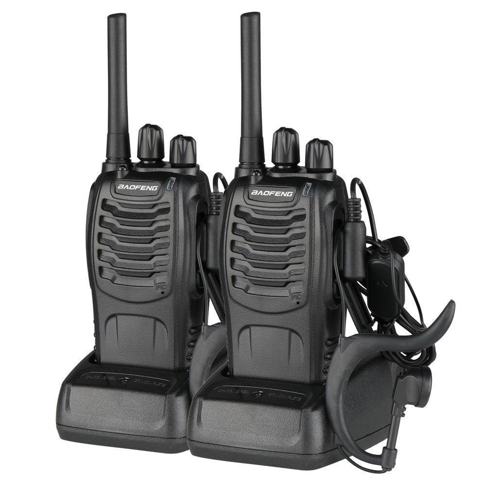 1/2 X Walkie Talkie Long Range 2-Way Radio 16CH Rechargeable + Earphones