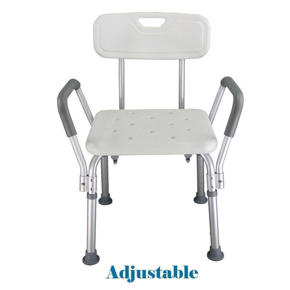 Adjustable Elderly Bath Bathroom Shower Seat Chair Bench Stool Seat Backrest - Picture 8 of 8