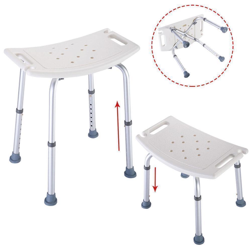 Adjustable Elderly Bath Bathroom Shower Seat Chair Bench Stool Seat Backrest - Picture 7 of 8
