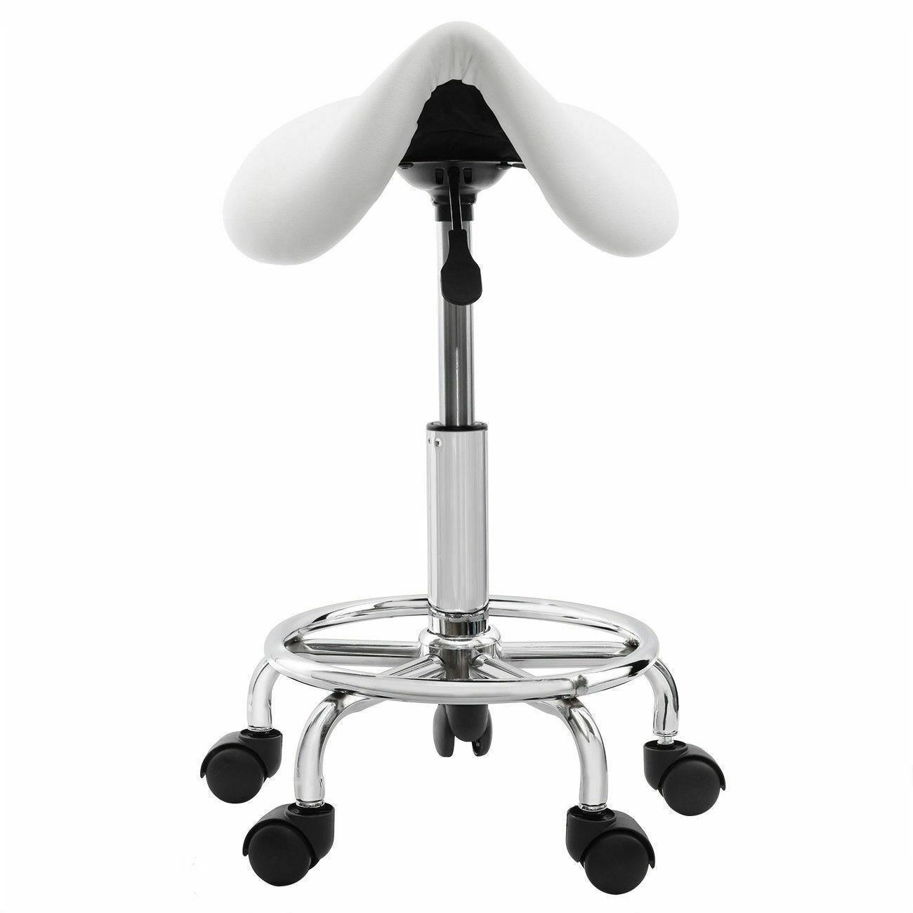 Adjustable Hydraulic Swivel Saddle Stool SPA Salon Rolling Chair with Wheels - Picture 10 of 10