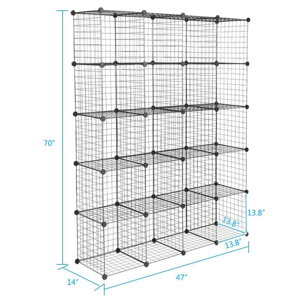 12-20 Cube Wire Storage Metal Storage Shelves Bookshelf Modular Closet Organizer - Picture 16 of 16