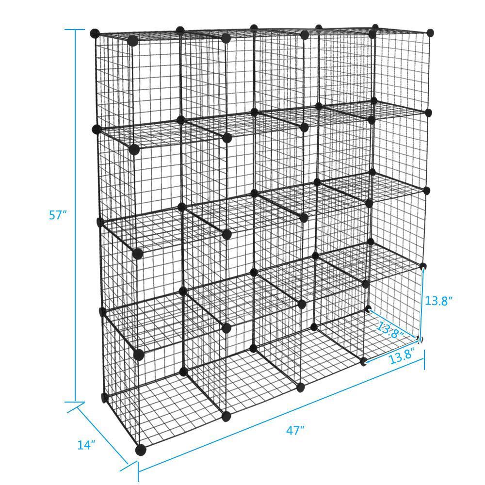 12-20 Cube Wire Storage Metal Storage Shelves Bookshelf Modular Closet Organizer - Picture 15 of 16