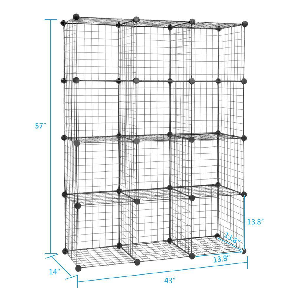 12-20 Cube Wire Storage Metal Storage Shelves Bookshelf Modular Closet Organizer - Picture 14 of 16