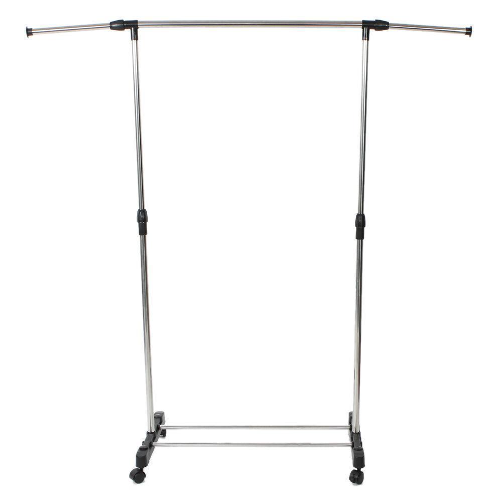 Adjustable Rolling Garment Rack Heavy Duty Clothes Hanger Portable Rail Rack - Picture 9 of 12