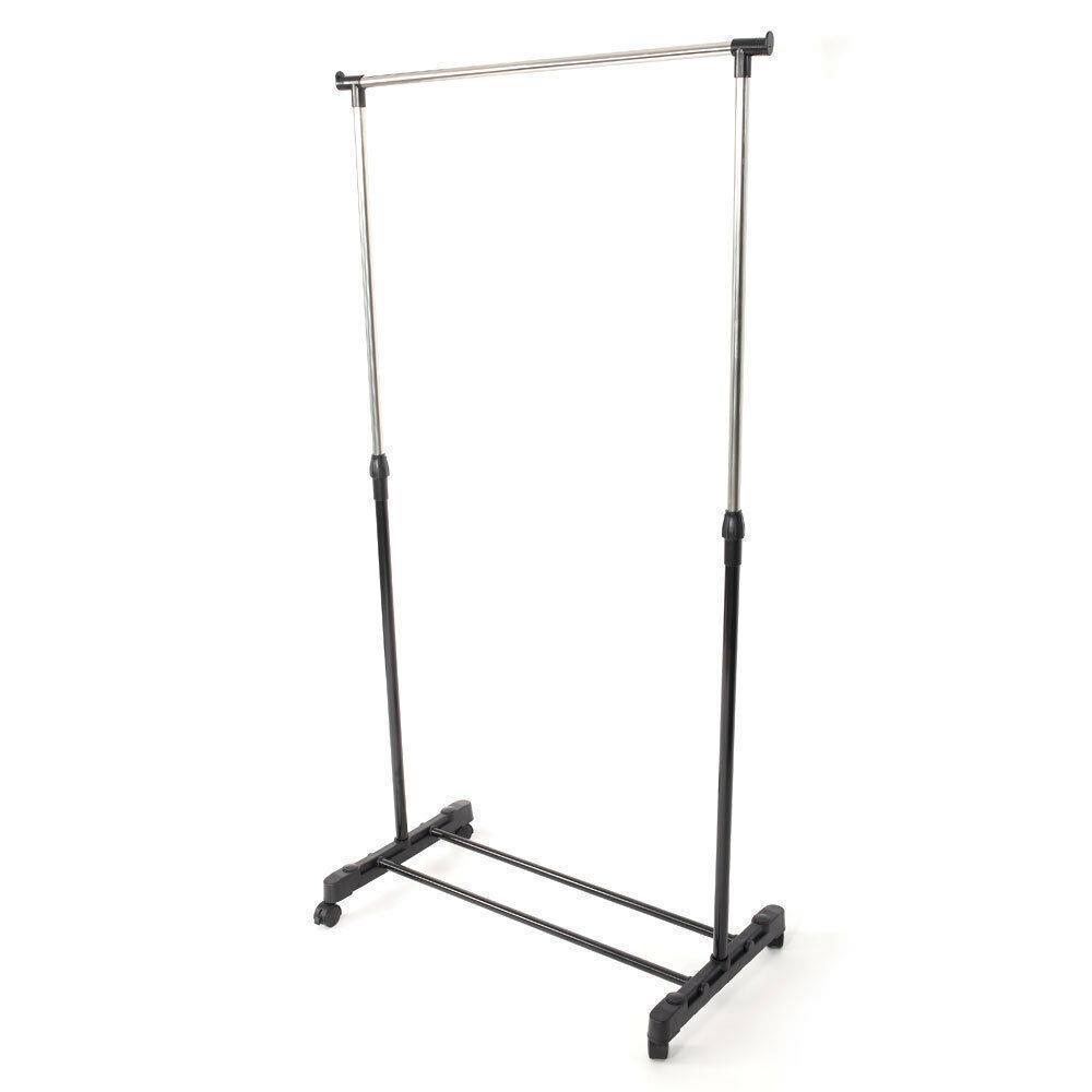 Adjustable Rolling Garment Rack Heavy Duty Clothes Hanger Portable Rail Rack - Picture 7 of 12