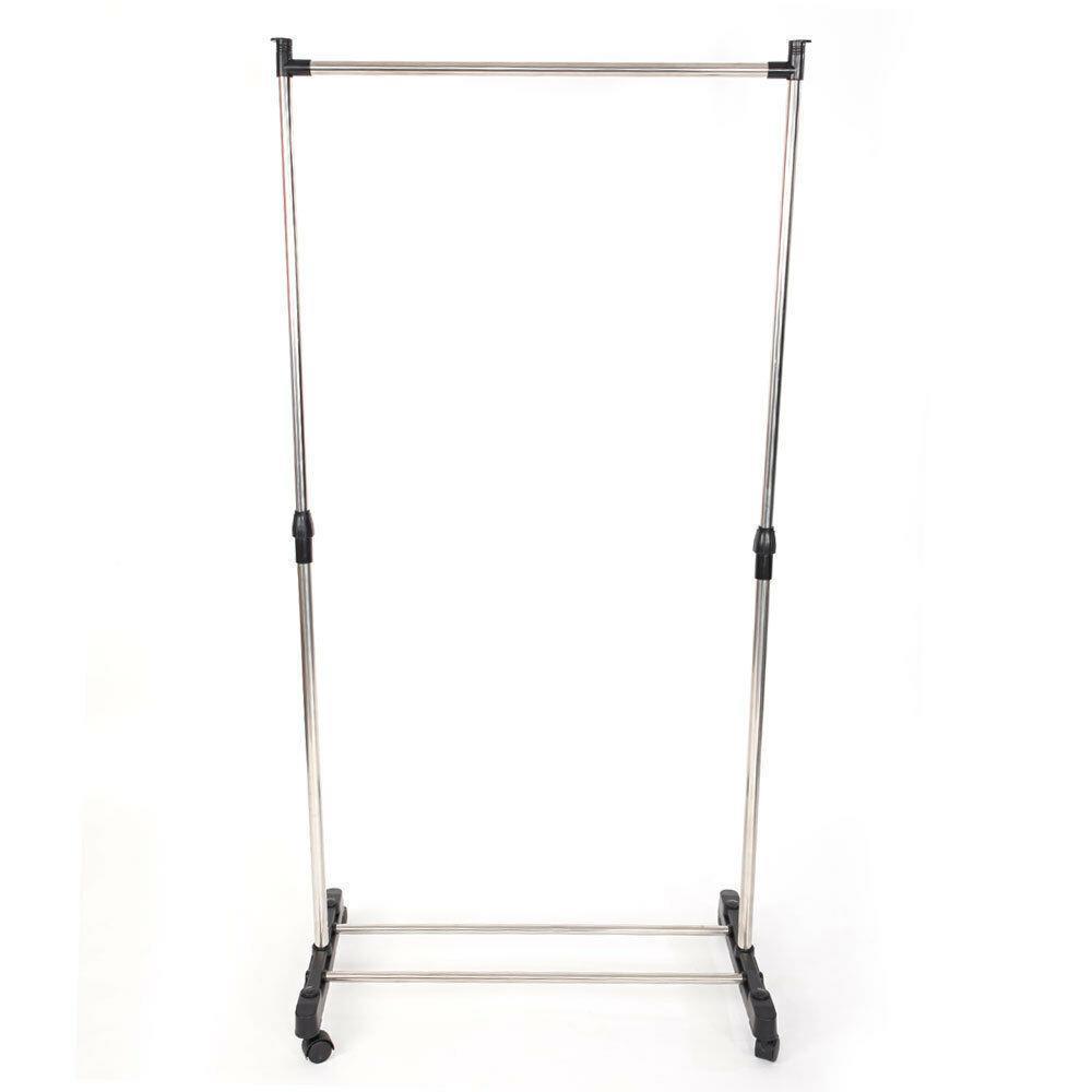 Adjustable Rolling Garment Rack Heavy Duty Clothes Hanger Portable Rail Rack - Picture 3 of 12