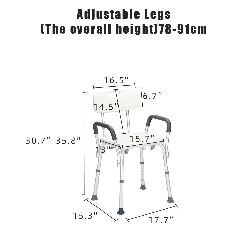 Shower Stool Seat Tub Bench Bath Chair for Seniors Handicap Elderly Adults - Picture 7 of 10