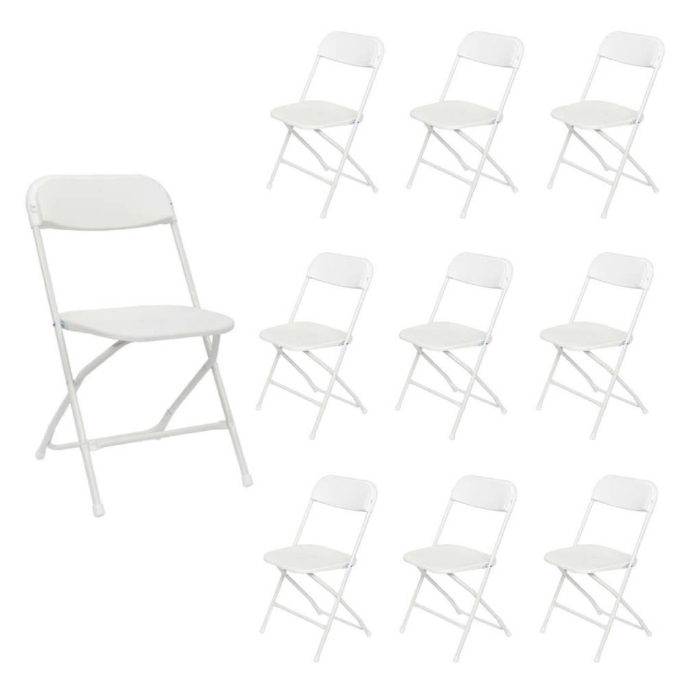 10PCS Folding Plastic Stackable Chairs for Home Office Wedding Party 2 Colors