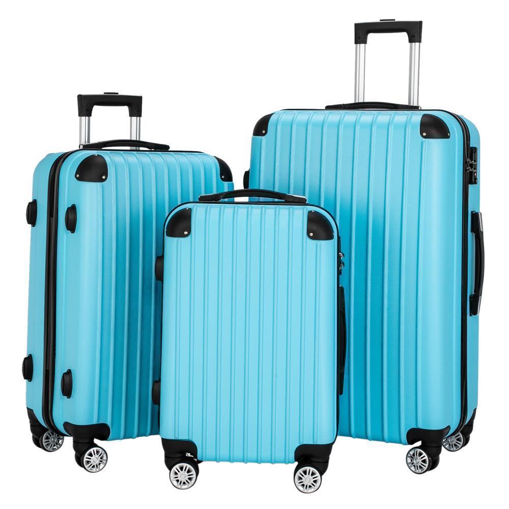 20"24"28" Trolley Case 3-Piece Hardside Lightweight Spinner Luggage Bag Set TSA