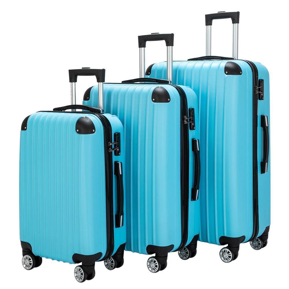 20"24"28" Trolley Case 3-Piece Hardside Lightweight Spinner Luggage Bag Set TSA