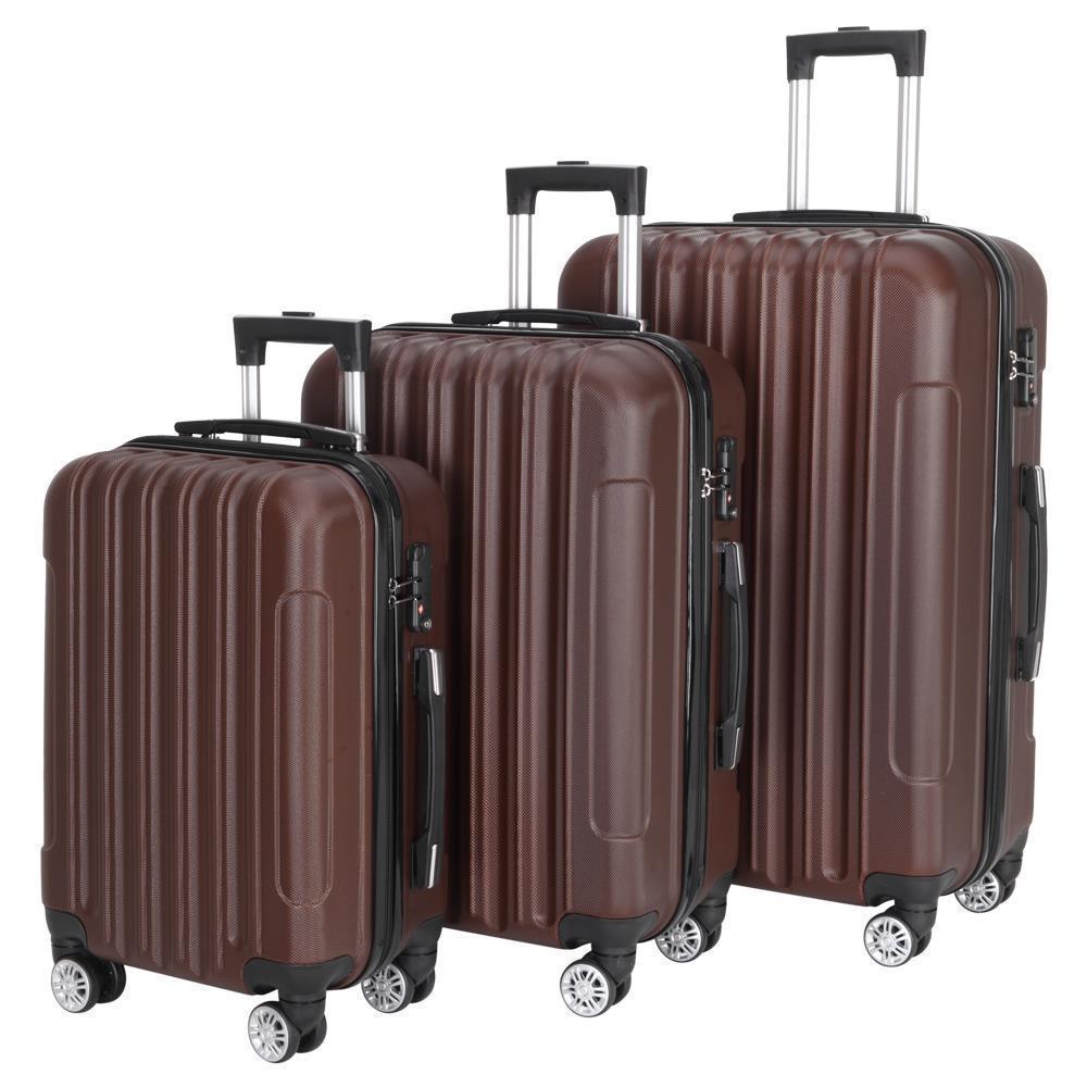 20"24"28" Trolley Case 3-Piece Hardside Lightweight Spinner Luggage Bag Set TSA