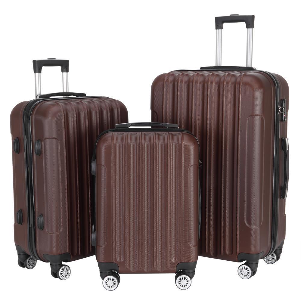 20"24"28" Trolley Case 3-Piece Hardside Lightweight Spinner Luggage Bag Set TSA