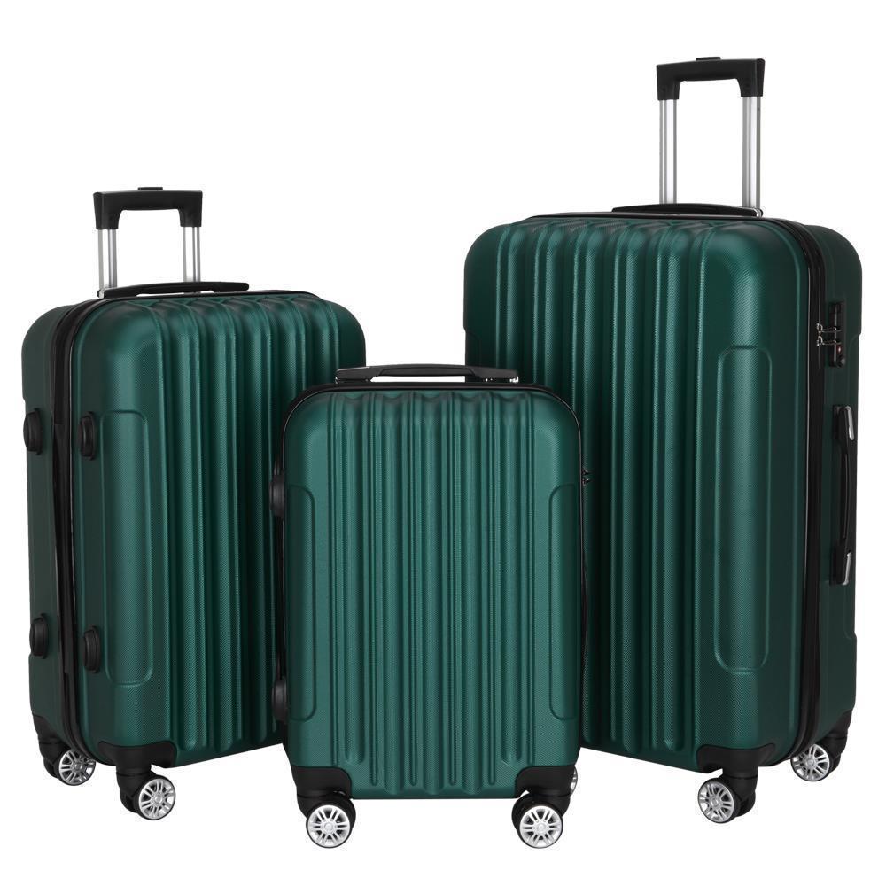 20"24"28" Trolley Case 3-Piece Hardside Lightweight Spinner Luggage Bag Set TSA