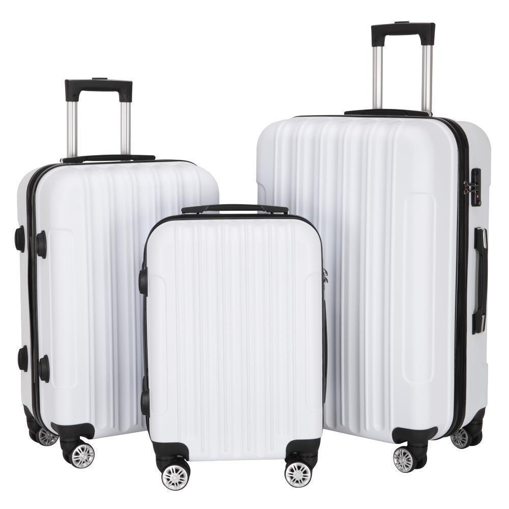 20"24"28" Trolley Case 3-Piece Hardside Lightweight Spinner Luggage Bag Set TSA