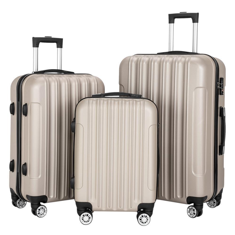 20"24"28" Trolley Case 3-Piece Hardside Lightweight Spinner Luggage Bag Set TSA