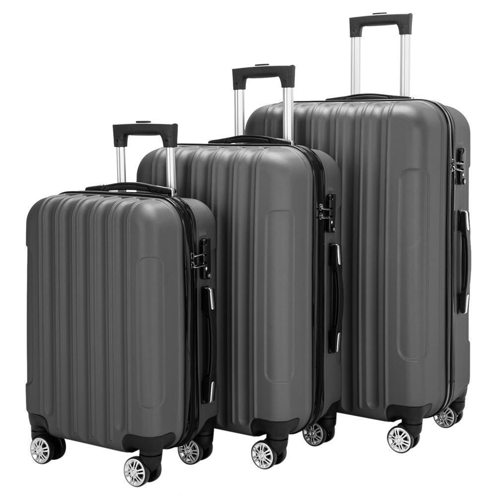 20"24"28" Trolley Case 3-Piece Hardside Lightweight Spinner Luggage Bag Set TSA