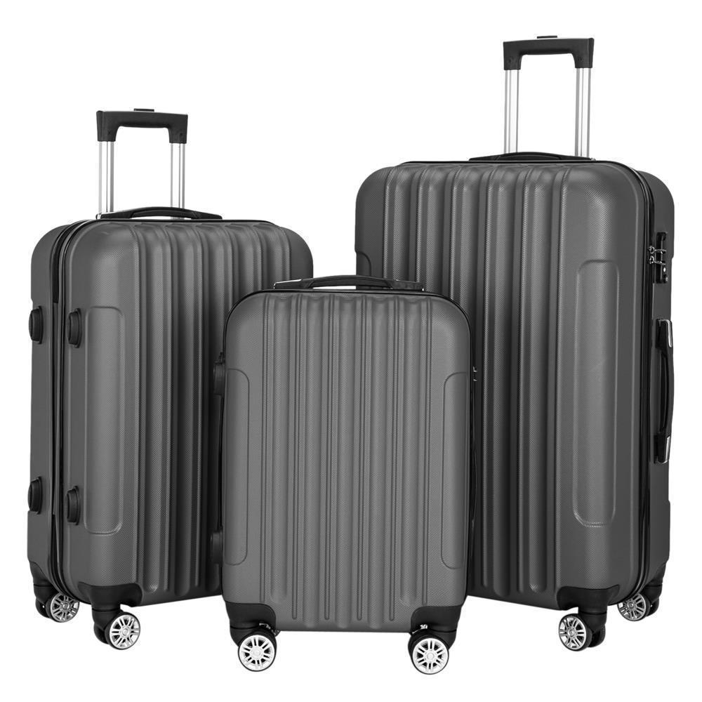 20"24"28" Trolley Case 3-Piece Hardside Lightweight Spinner Luggage Bag Set TSA