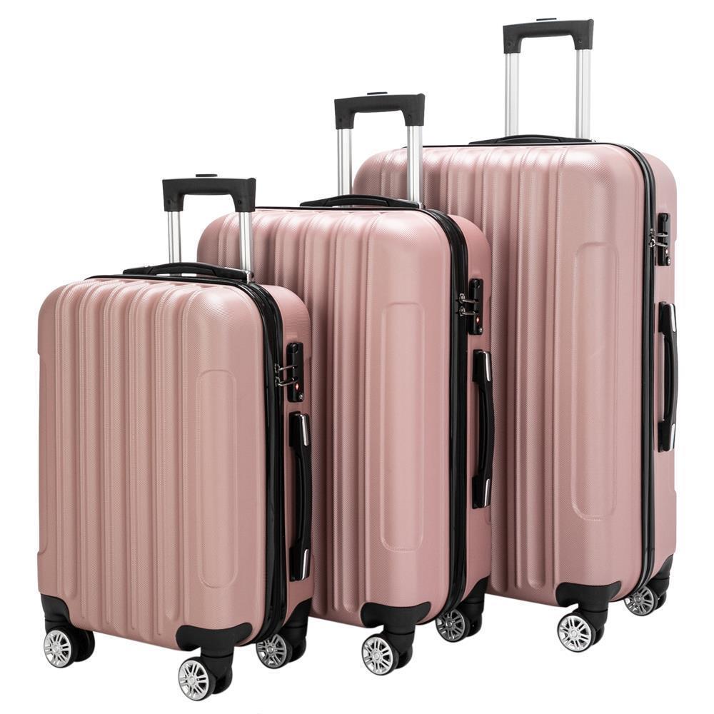 20"24"28" Trolley Case 3-Piece Hardside Lightweight Spinner Luggage Bag Set TSA