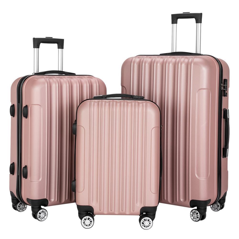 20"24"28" Trolley Case 3-Piece Hardside Lightweight Spinner Luggage Bag Set TSA