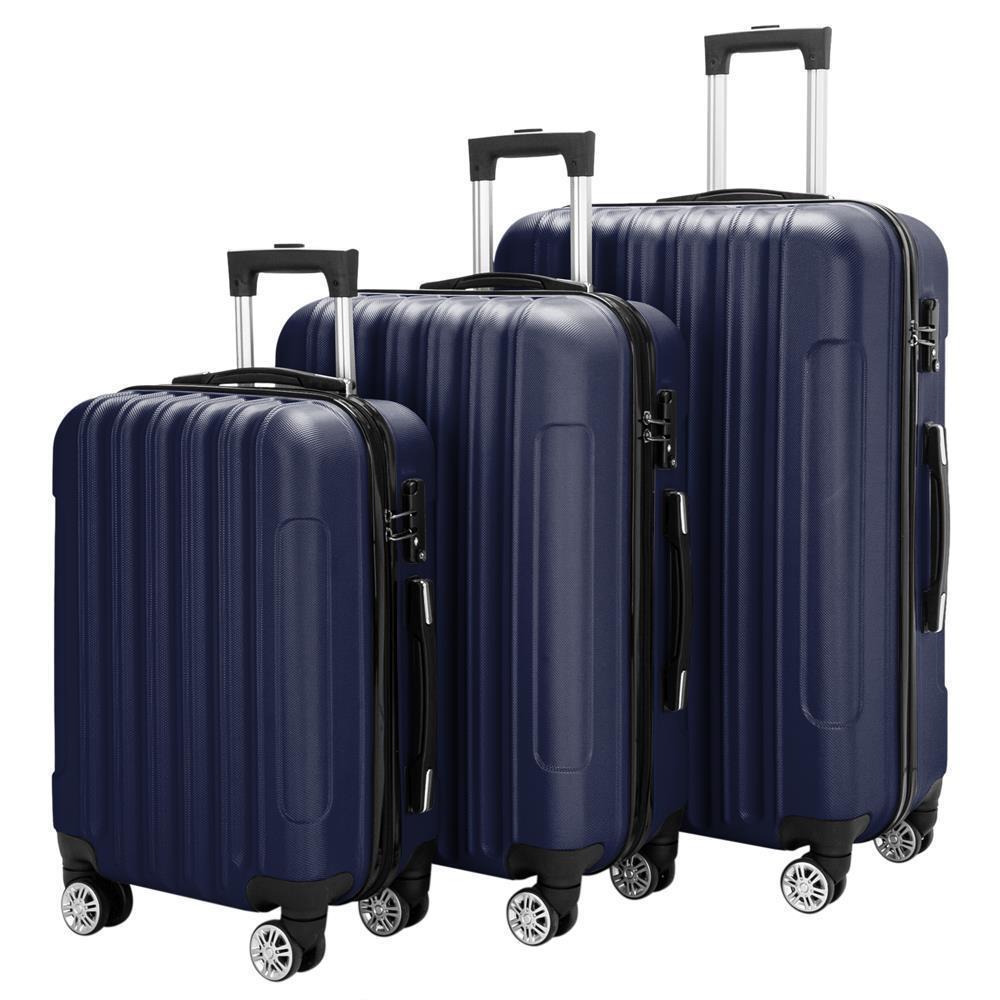 20"24"28" Trolley Case 3-Piece Hardside Lightweight Spinner Luggage Bag Set TSA