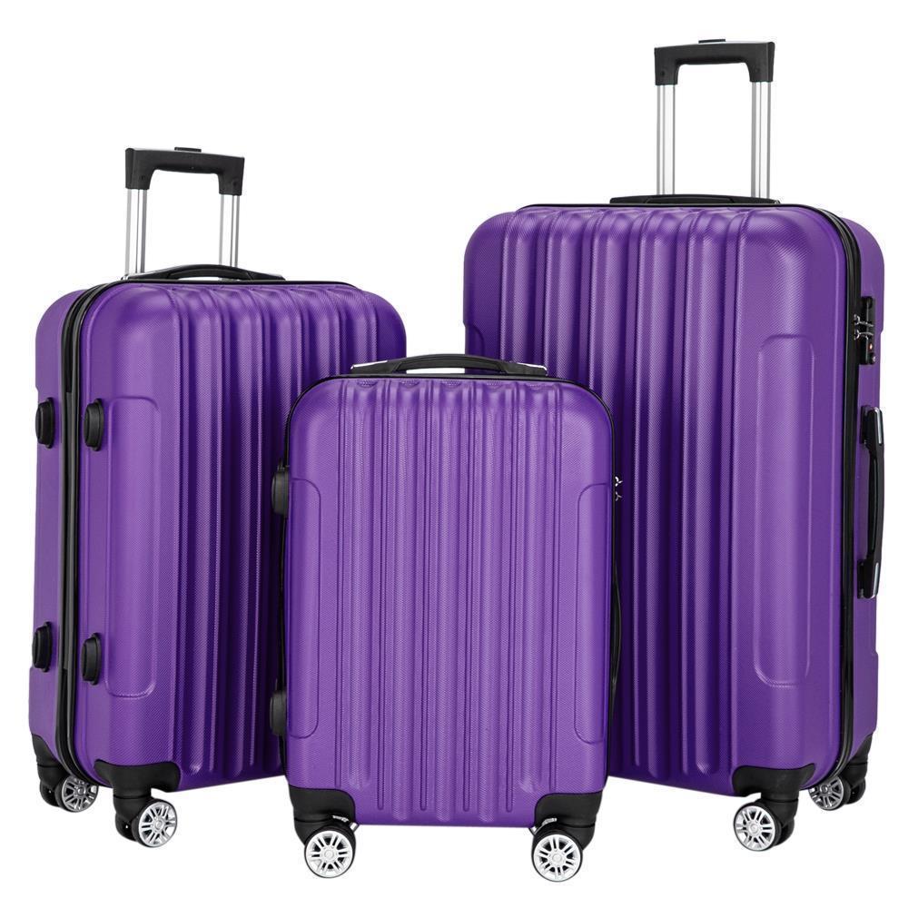 20"24"28" Trolley Case 3-Piece Hardside Lightweight Spinner Luggage Bag Set TSA