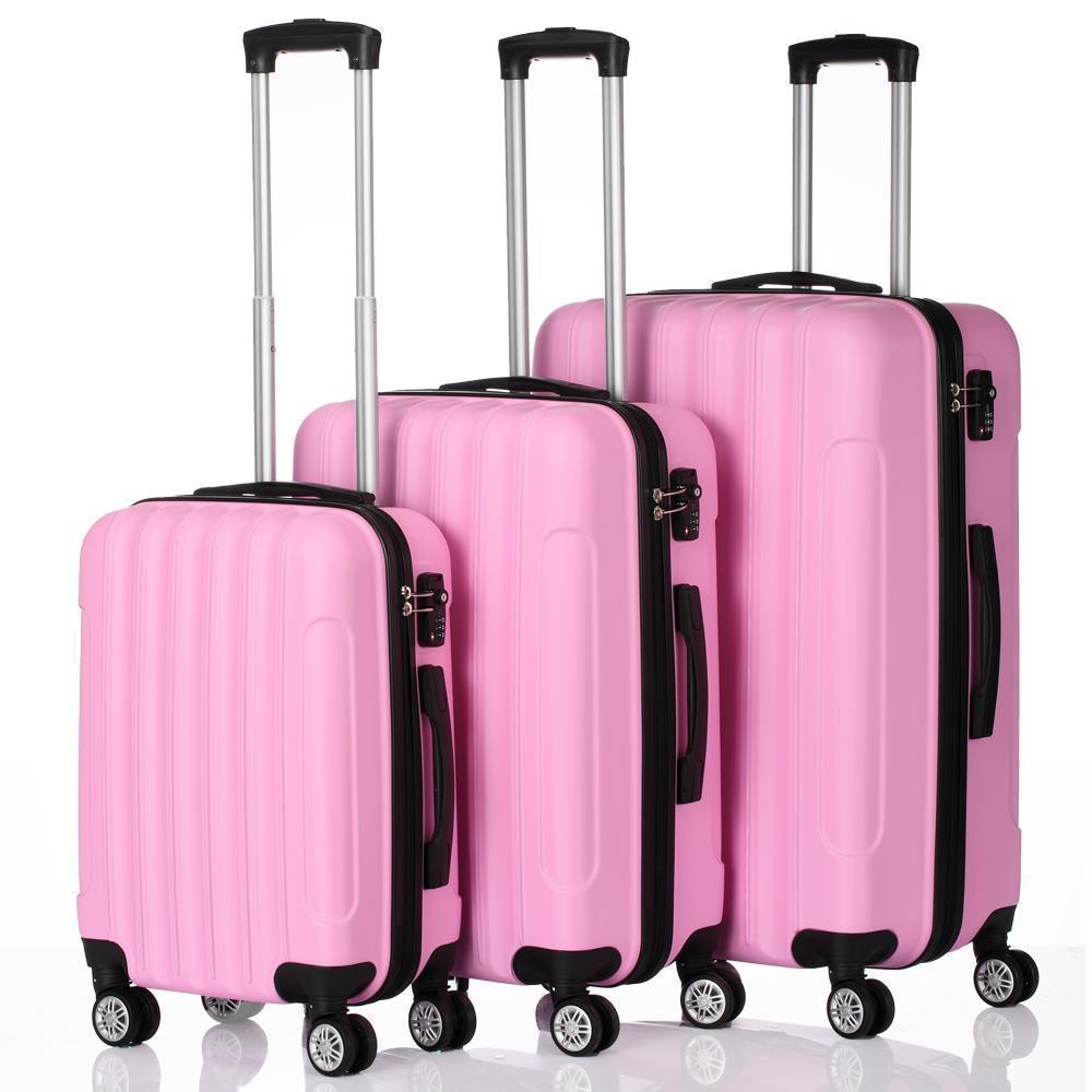 20"24"28" Trolley Case 3-Piece Hardside Lightweight Spinner Luggage Bag Set TSA