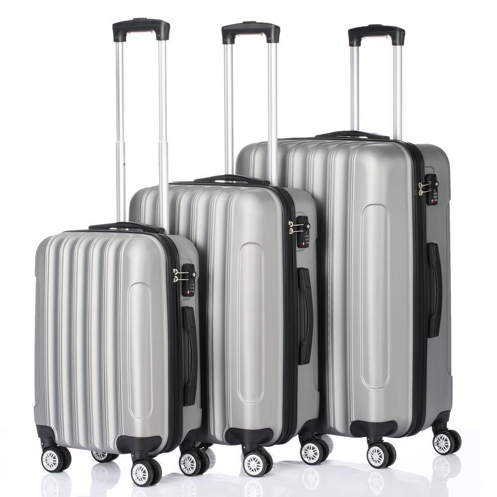 20"24"28" Trolley Case 3-Piece Hardside Lightweight Spinner Luggage Bag Set TSA