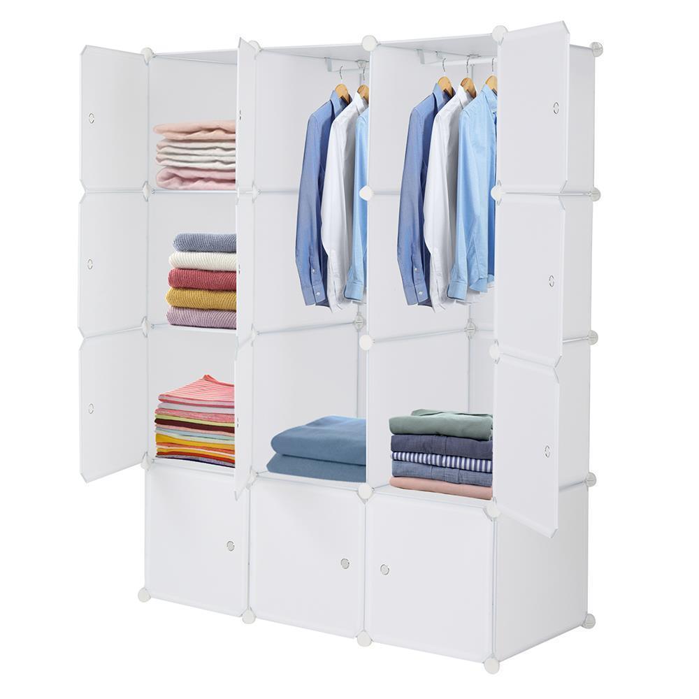Stackable Cube Storage DIY Plastic Modular Closet Cabinet Storage ...