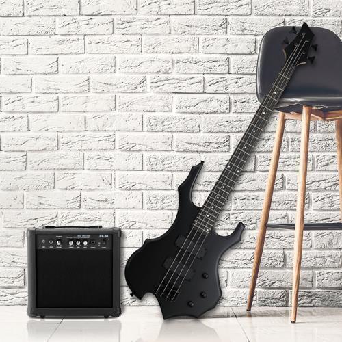 School Band 44 Inch Matt Electric Bass Guitar H-H Pickup With 20W Amp,Tools - Picture 9 of 9