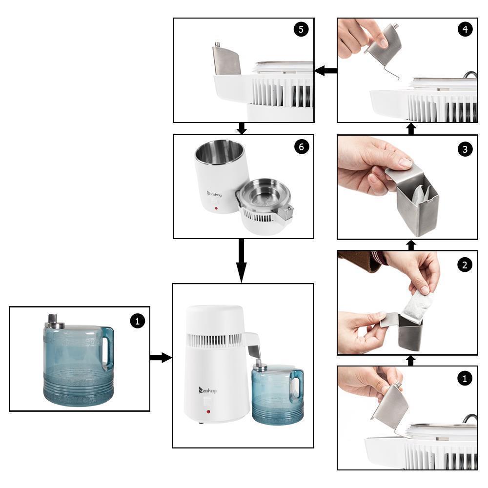 4L/750W Water Distiller Electric Purifier Stainless Steel Glass Water Filters UK - Picture 12 of 18