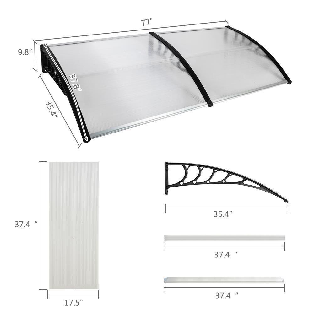 PVC Over Door Canopy Porch Front Rain Cover Awning Shelter Outdoor Patio - Picture 17 of 23