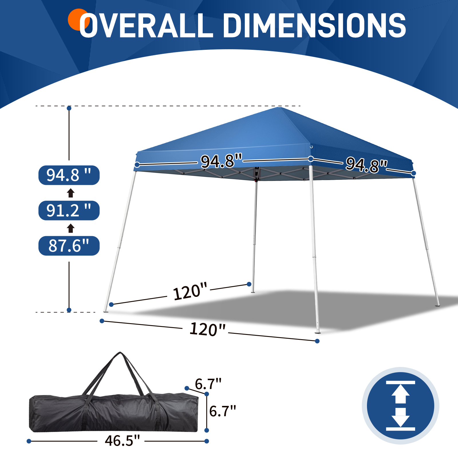 8X8'/10X10' EZ POP UP Wedding Party Tent Folding Gazebo Beach Canopy W/Carry Bag - Picture 8 of 8